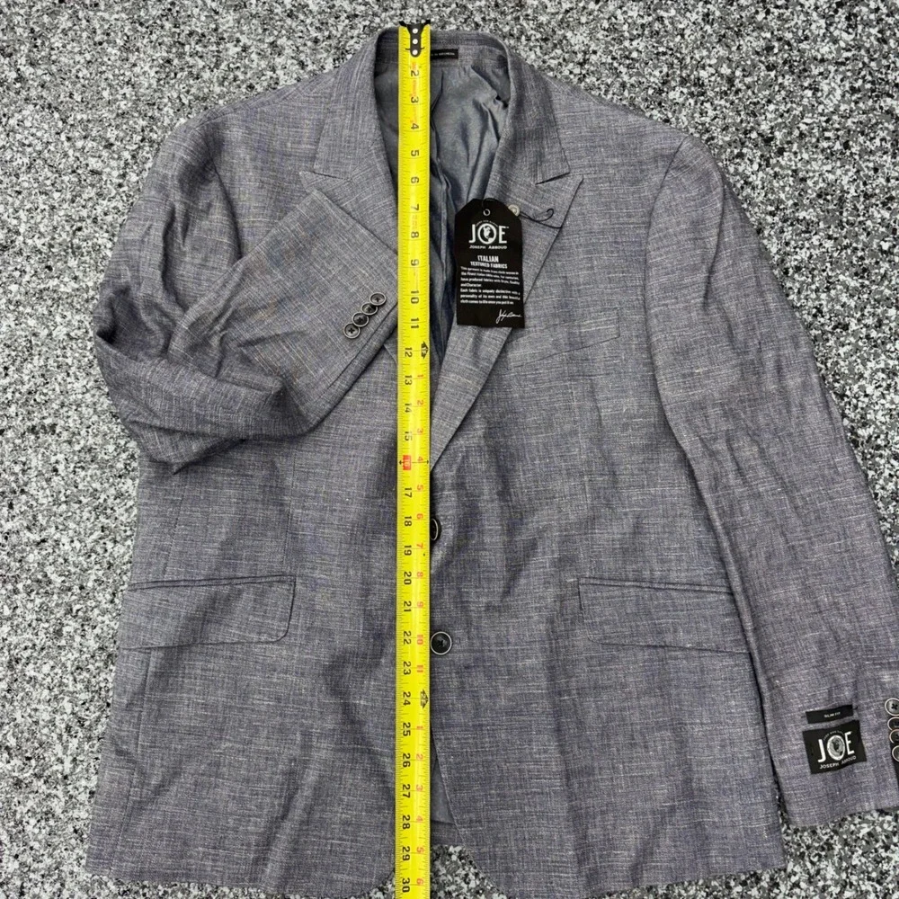 NEW JOE Joseph Abboud Linen Blend Suit Jacket 44 Short Slim Fit Italia Profilo